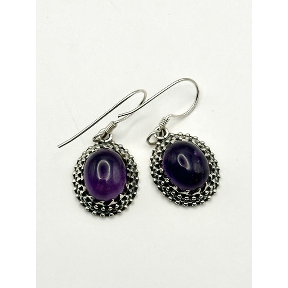 Amethyst‎ Sterling Silver Earrings - Picture 3 of 8
